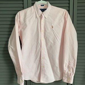 Ralph Lauren Women Pink White Stripe button down